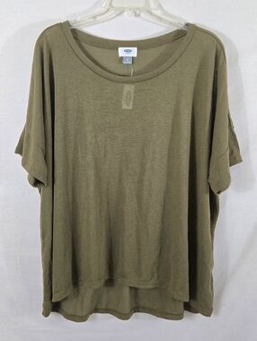 NWT Old Navy Women's Khaki Green Oversized Drop Shoulder T-shirt Size Large